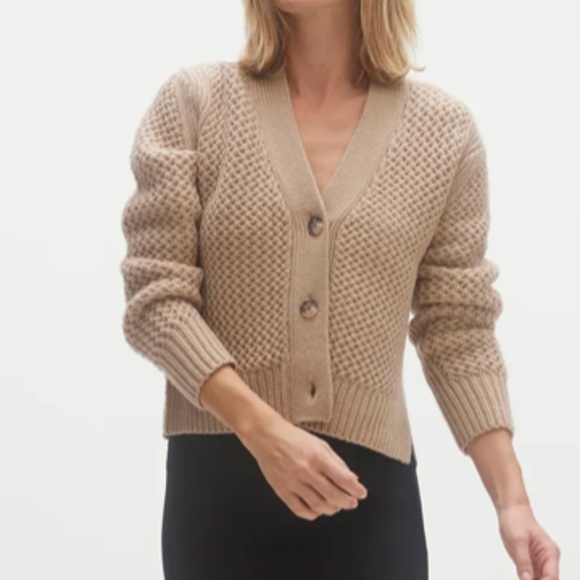 Honeycomb Knit Elena Cashmere Cardigan from NakedCashmere - Picture 2 of 13
